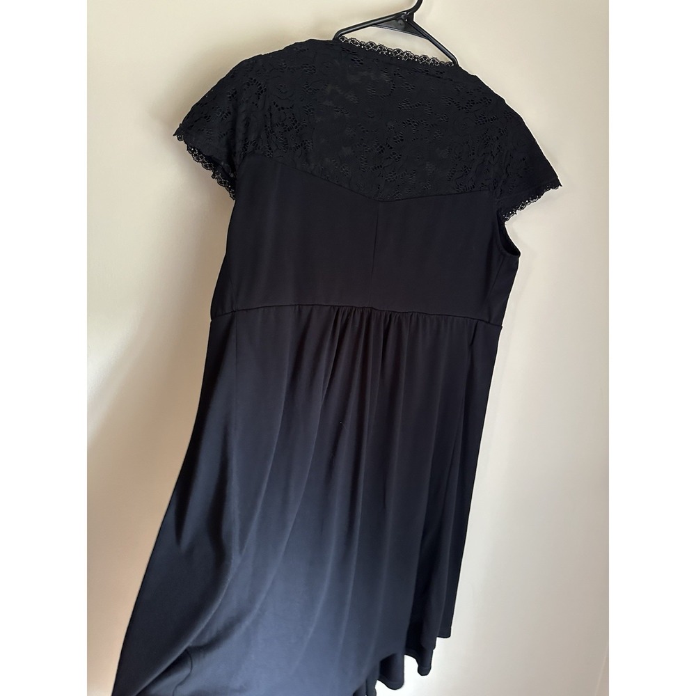 Pip & Vine by Rosie Pope Maternity Dress Black Lace Cap Sleeve Tie Front Large - Picture 9 of 11
